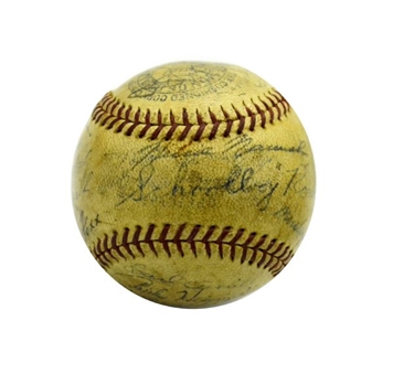 1934 American & National League All-Stars Signed Ball (27 Signatures inc. Ruth, Gehrig, Foxx, Hornsby and Grove)